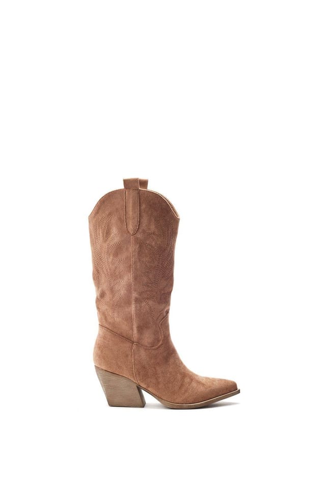 b.soleful b.soleful Women's 'Gwyndolyn' Alcantara Heeled Boots in Camel - 3