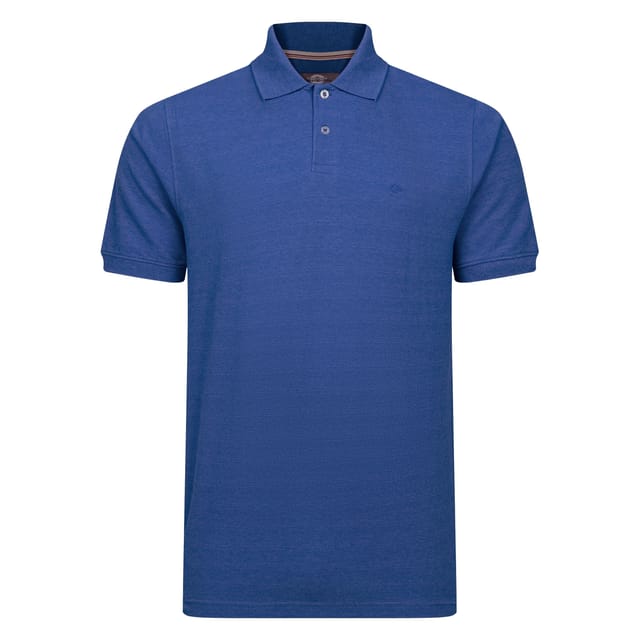 Peter Gribby Peter Gribby Men's Short Sleeve Melange Pique Polo in Blue - 2