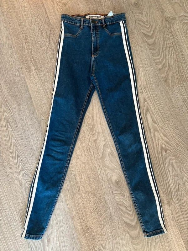 Zara Zara Trafaluc Skinny Jeans UK 6 EU 34 Blue Side Stripe Stretch Denim