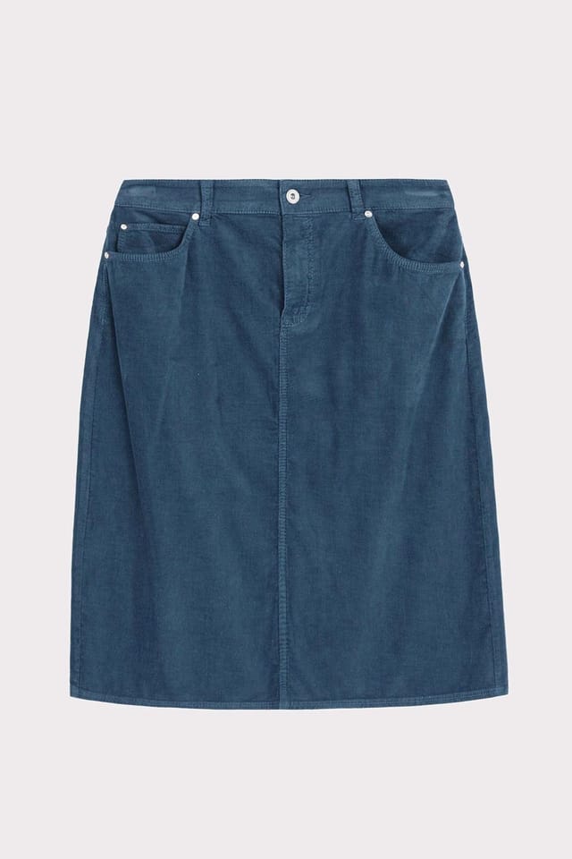 Kettlewell Kettlewell Women's Jamie Cord Knee Length Skirt in Mid Blue - 2