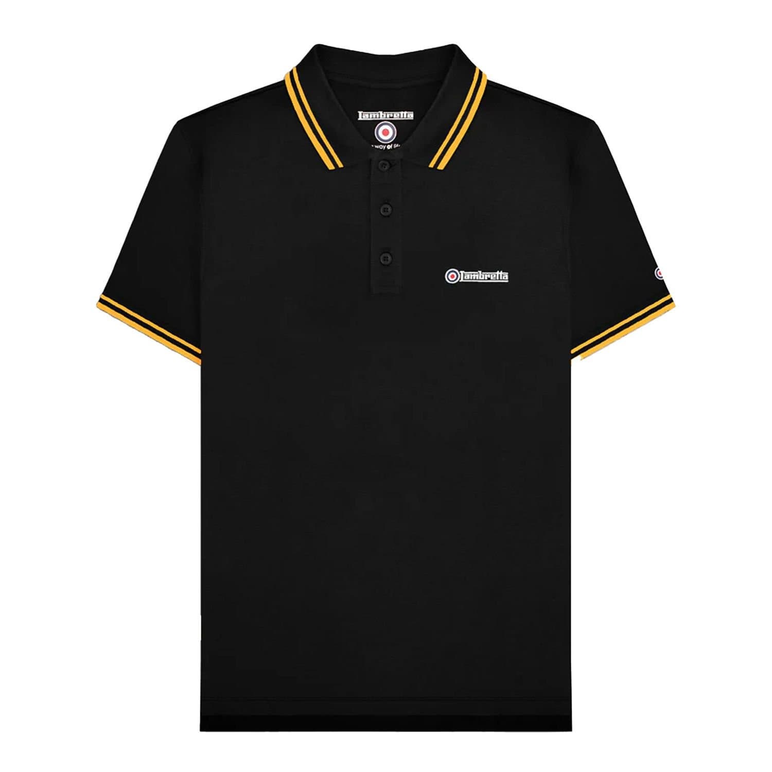 Lambretta Lambretta Men's Tipped Big & Tall Polo Shirt in Black