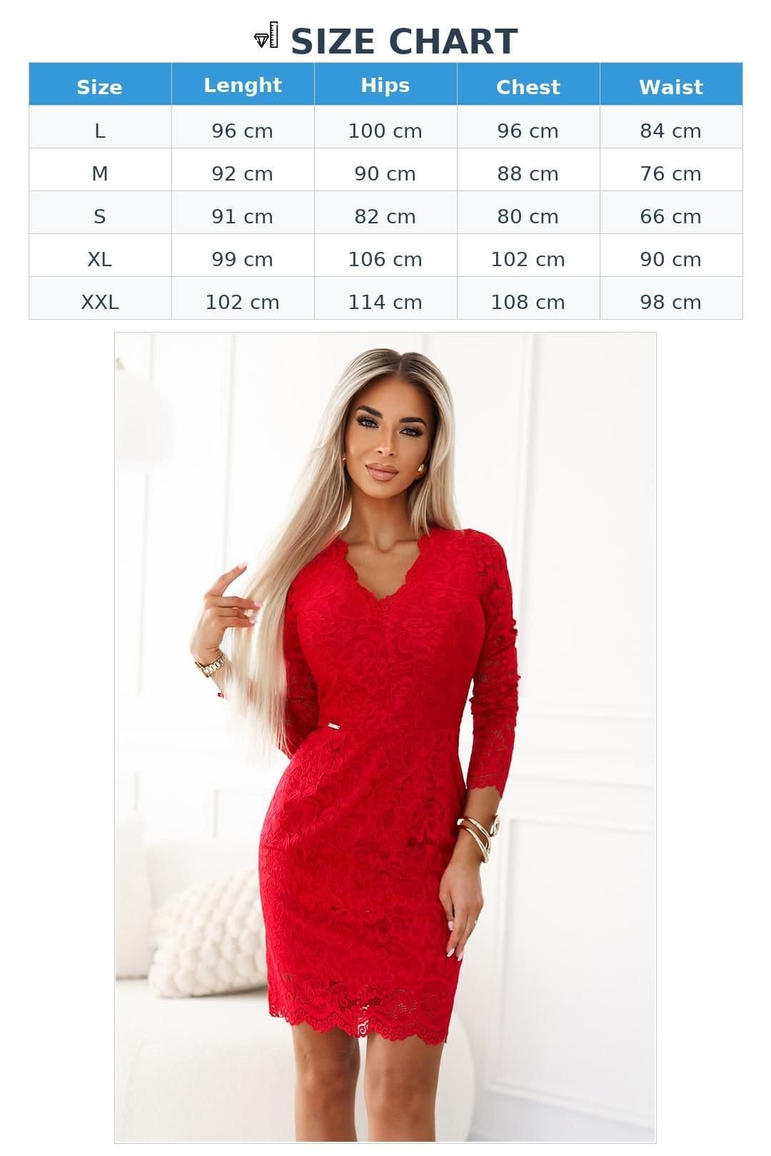 Love Lace Love Lace Women's Lace Evening Dress with Sweetheart Neckline in Red - 4