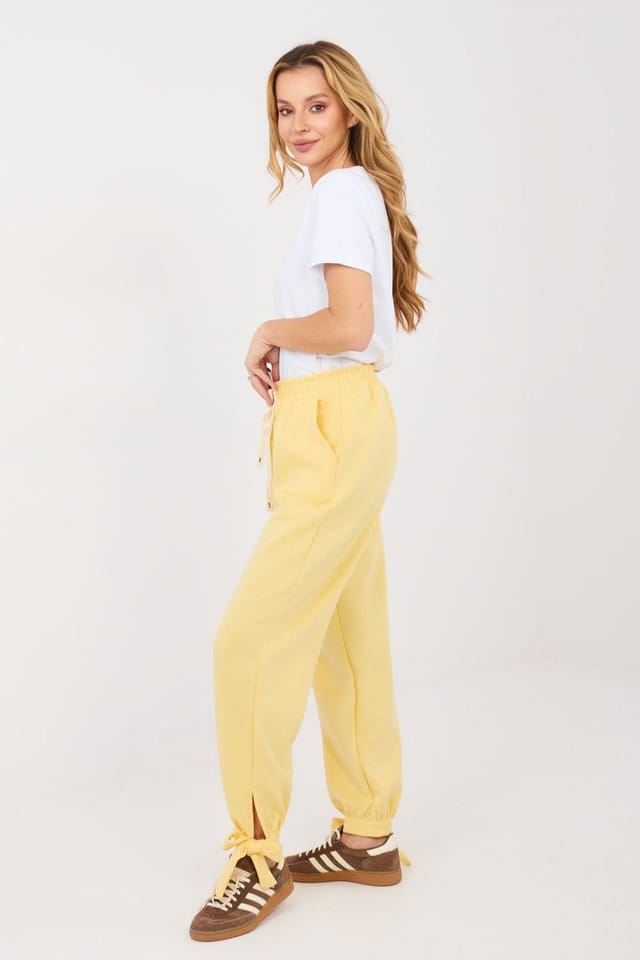 Love Lace Love Lace Women's Casual High Waist Jogger Sweatpants with Pockets in Yellow - 2