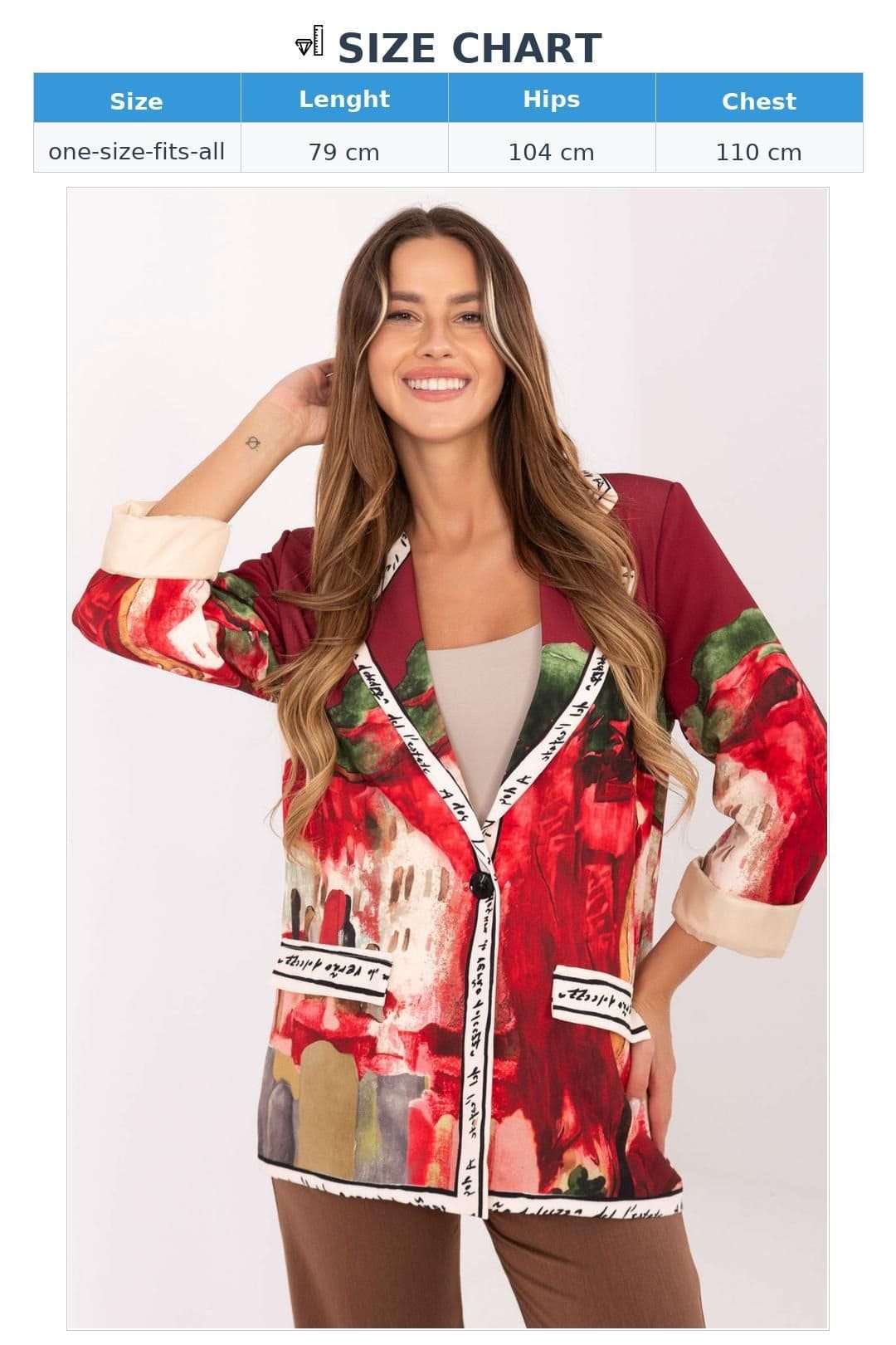 Love Lace Love Lace Women's Printed Viscose Polyester Casual Blazer in Red - 4