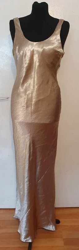 ASOS Asos Champagne Gold Low Back Maxi Dress- Size 10