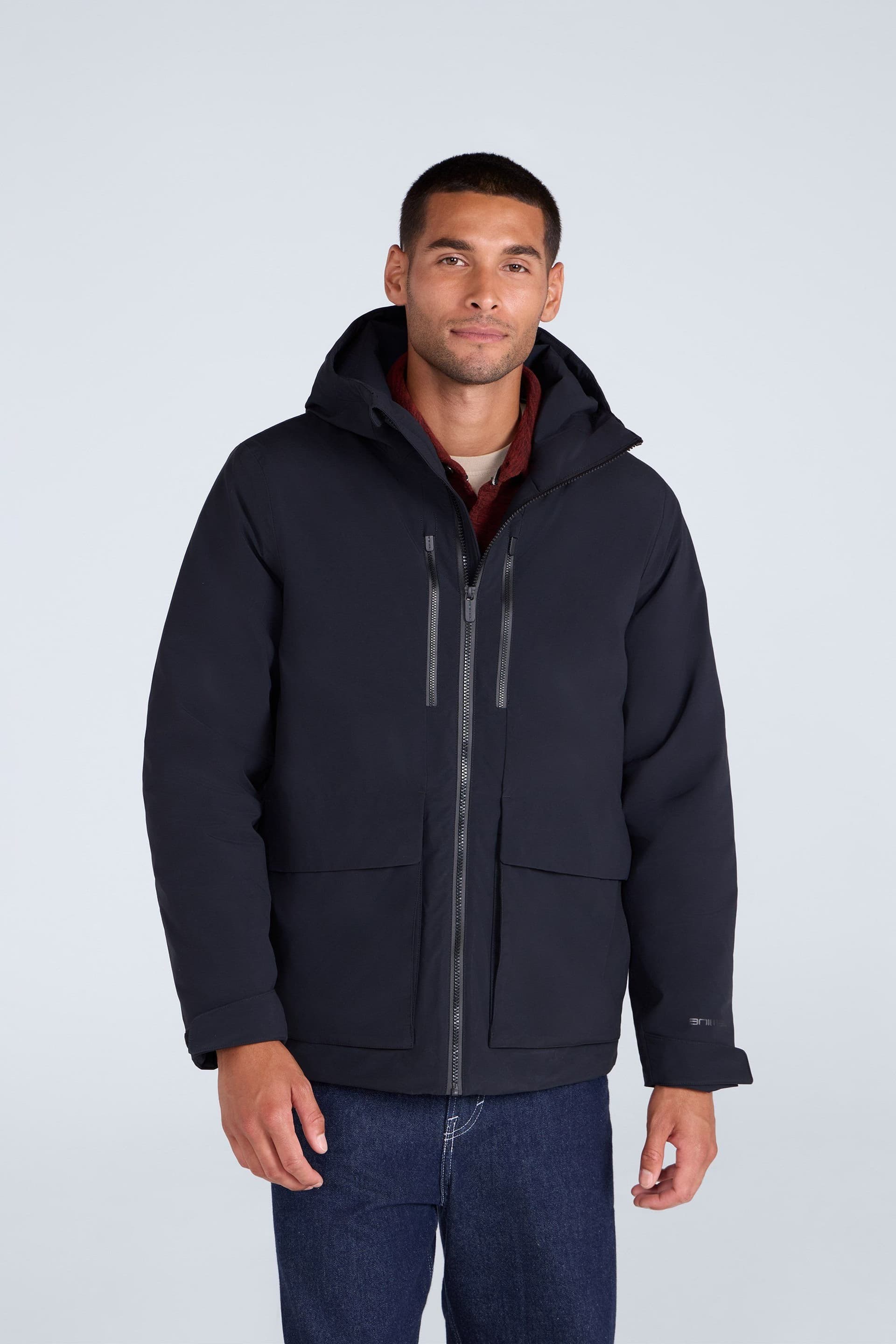 Animal Animal Men's 'Hague' Warm Comfortable Lightweight Padded Full Zip Outdoor Jacket in Black