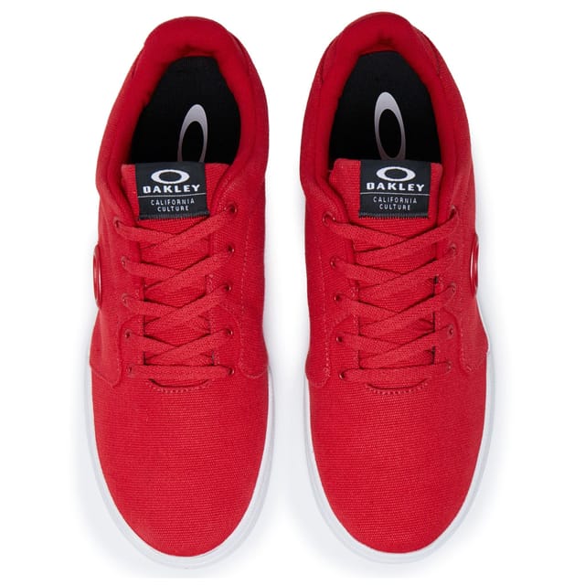 Oakley Oakley Men's Lace-Up Red Canvas Plimsolls - 3