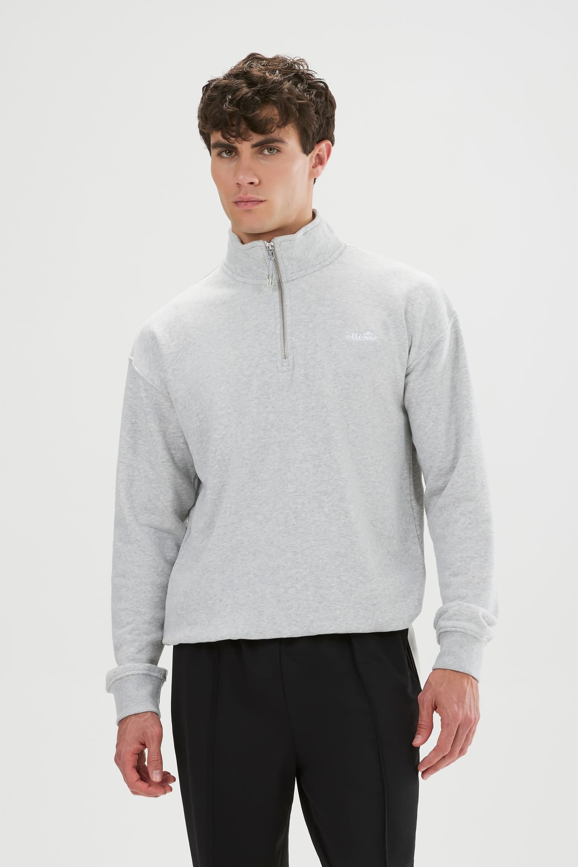 Ellesse Ellesse Men's Arivalo 1/4 Zip Top in Light Grey