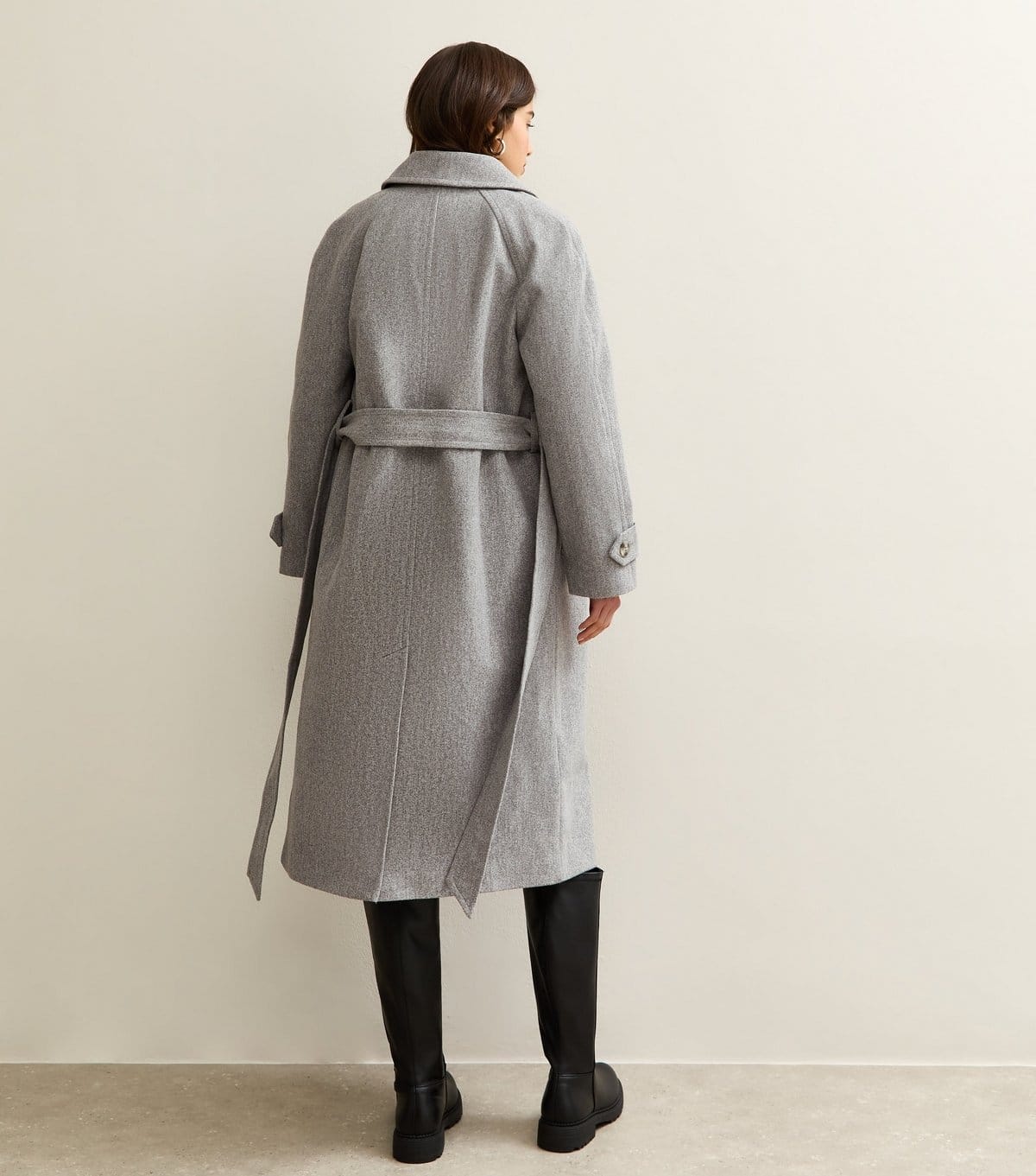 New Look Women's Grey Button Front Belted Midi Coat New Look - 4