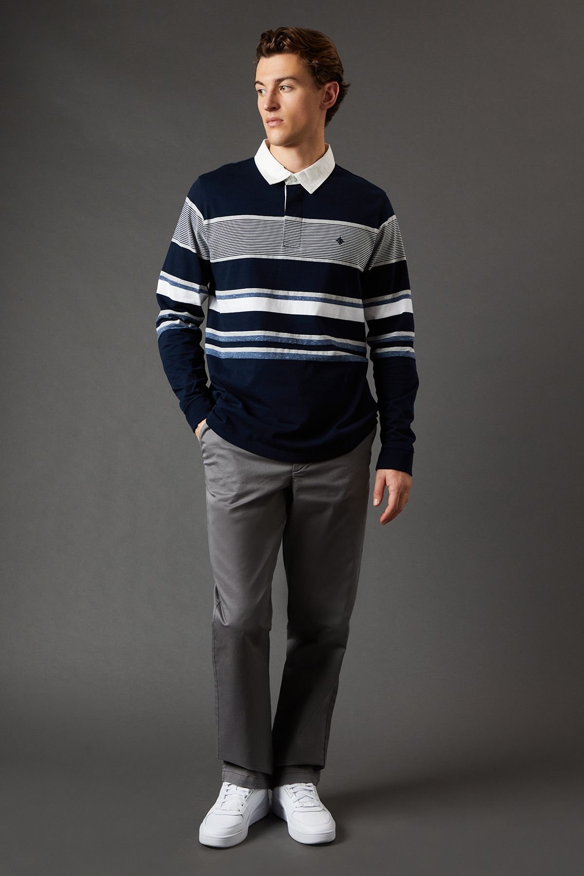 Maine Maine Men's Premium Chino Trousers in Grey - 2