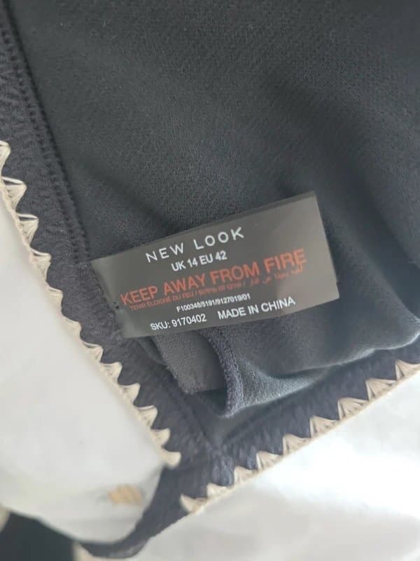 New Look Black and White Triangle Bikini Top