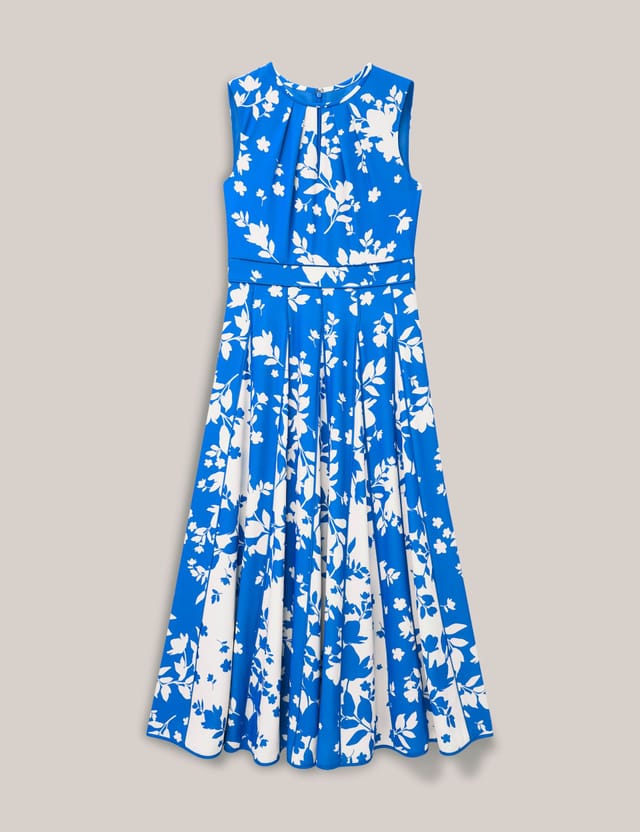 Hobbs London Hobbs London Women's Angelica Pleated Fit-Flare Midi Dress in Bright Blue - 2