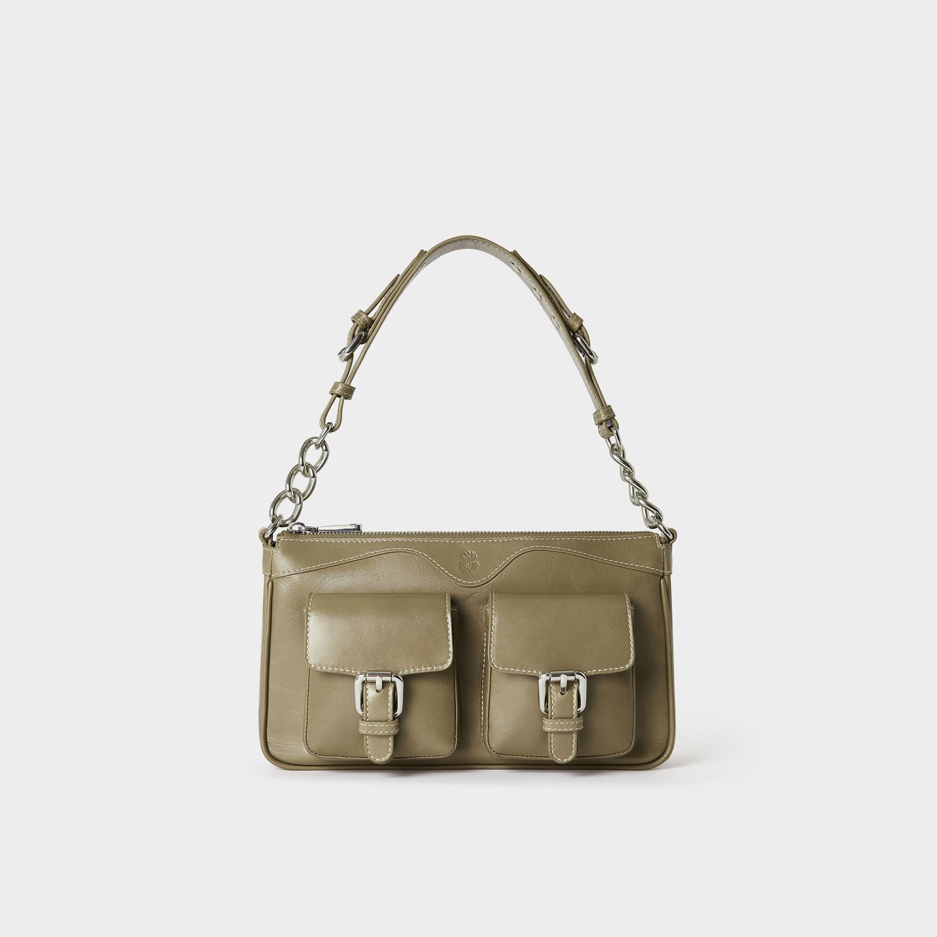 OSPREY LONDON OSPREY LONDON Taupe Leather Shoulder Bag