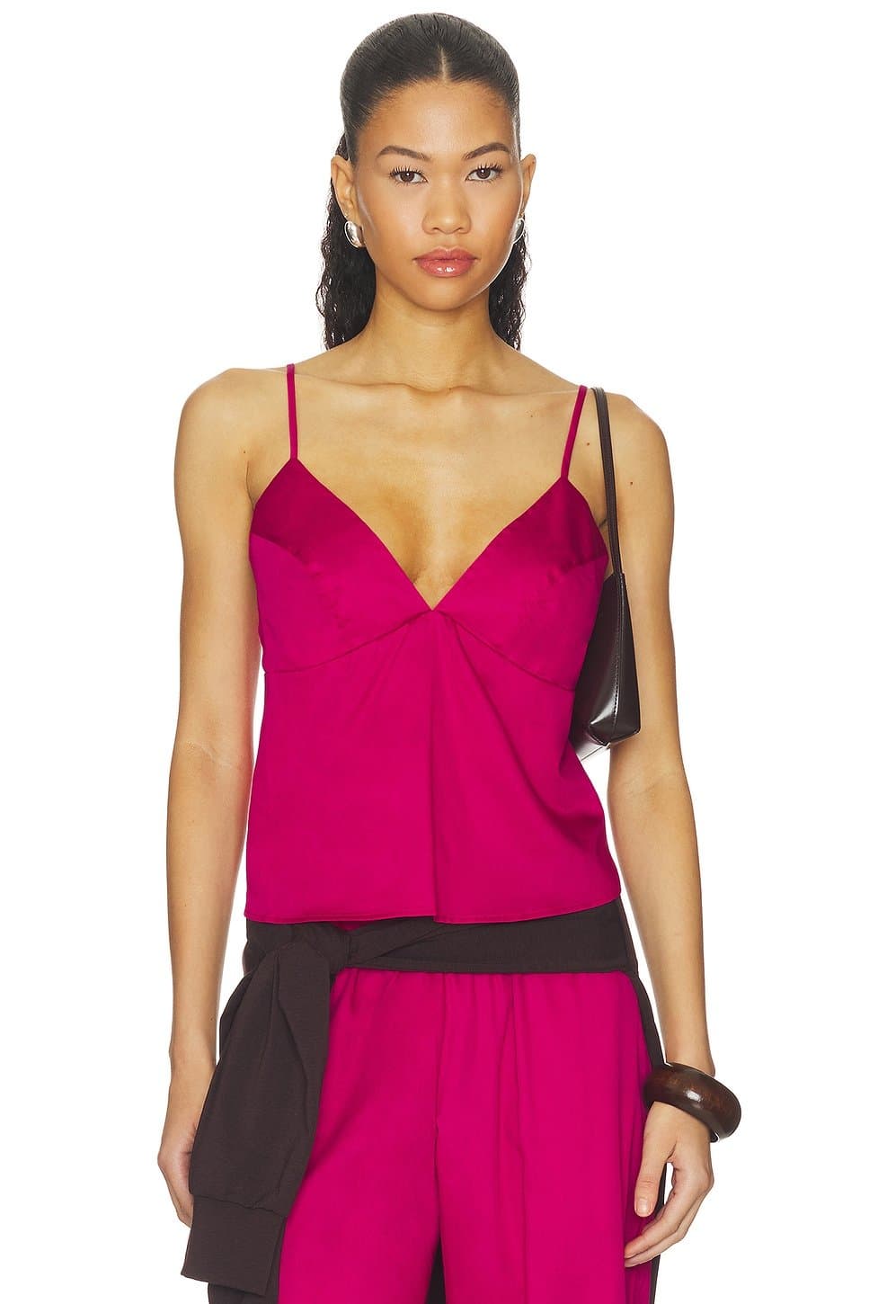 revolve Revolve Amaranth Silk Triangle Tank