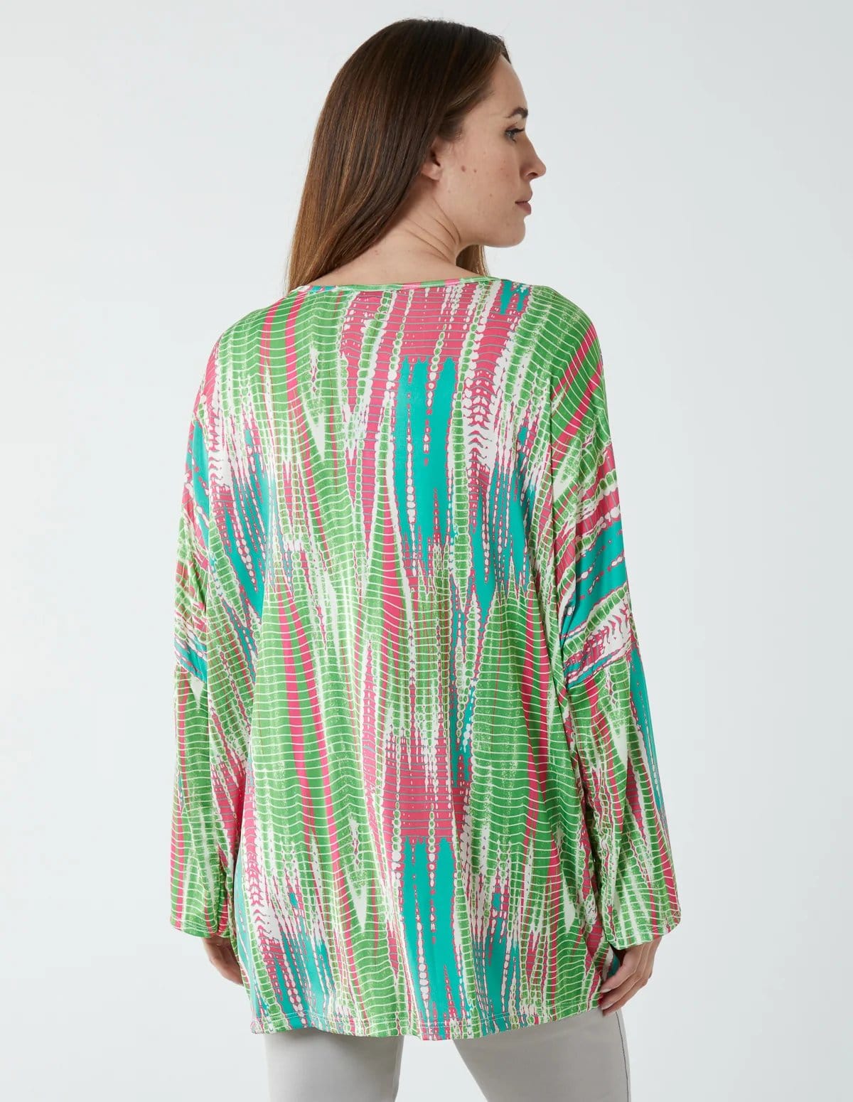 Blue Vanilla Twist Front Abstract Long Sleeve Top - 4