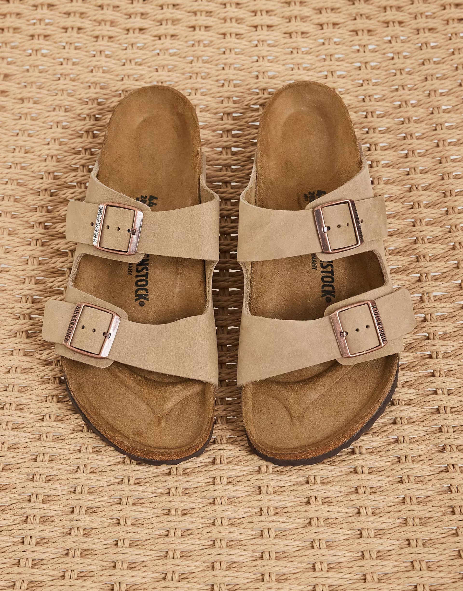 ASOS Birkenstock Arizona oiled leather sandals in tabacco brown