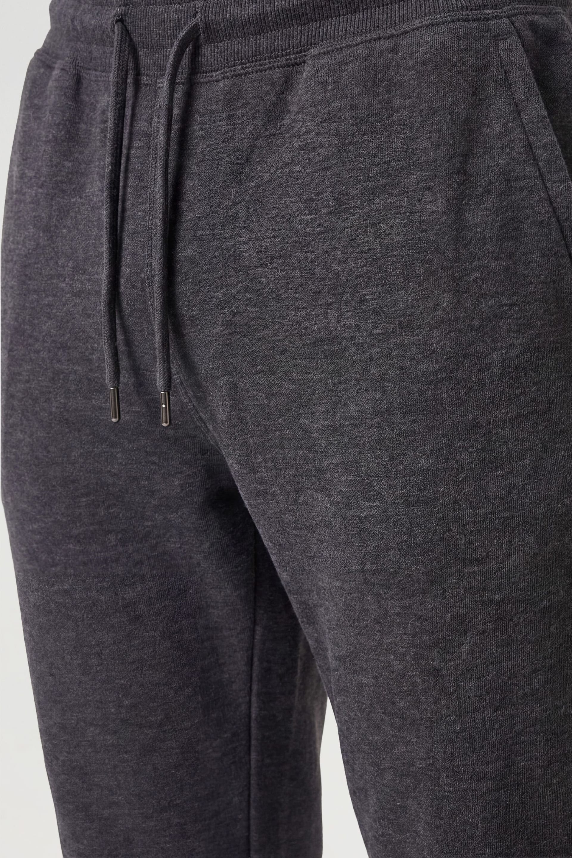 CICAY CICAY Men's Rib Hem Drawstring Joggers - Cotton Blend Tapered Fit in Charcoal - 4