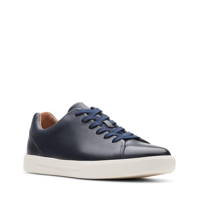 Clarks Clarks Men's Un Costa Lace Navy Leather Trainers, Lace Up in Blue - 2