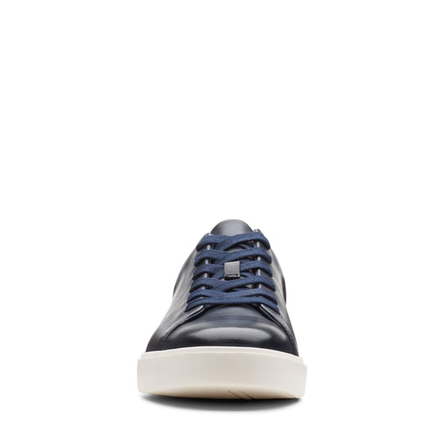Clarks Clarks Men's Un Costa Lace Navy Leather Trainers, Lace Up in Blue - 3