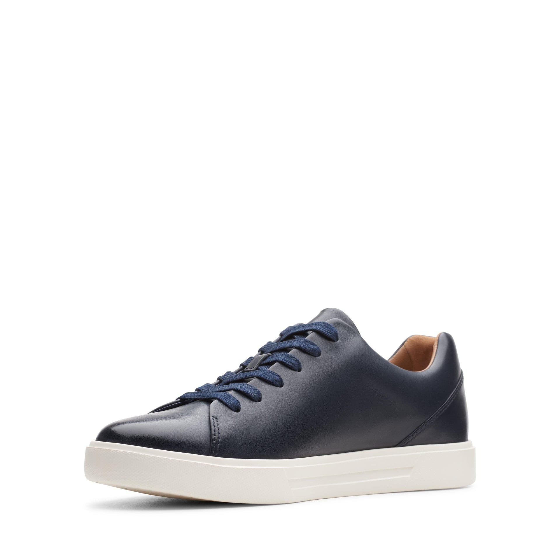Clarks Clarks Men's Un Costa Lace Navy Leather Trainers, Lace Up in Blue - 4