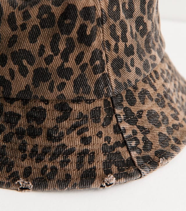 New Look Brown Leopard Print Bucket Hat New Look - 3