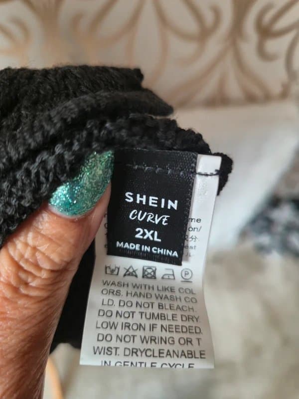 Shein Curve Black knit swimwear cover up beach dress knitted dress crochet size 20
