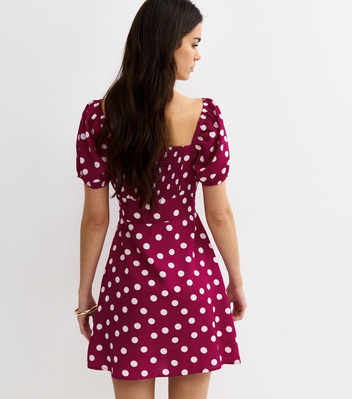 New Look Women's Red Polka Dot Sweetheart Neck Mini Dress New Look - 4