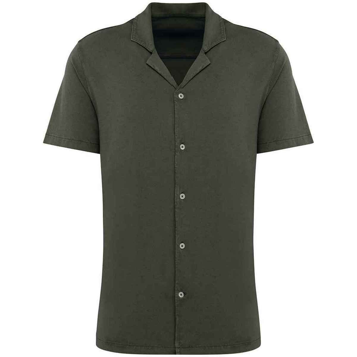 Spasso Spasso Men's Jersey Short-Sleeved Shirt in Khaki