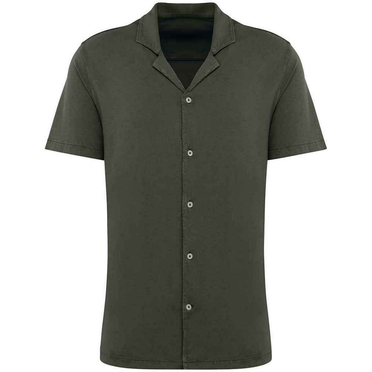 Spasso Spasso Men's Jersey Short-Sleeved Shirt in Khaki - 4