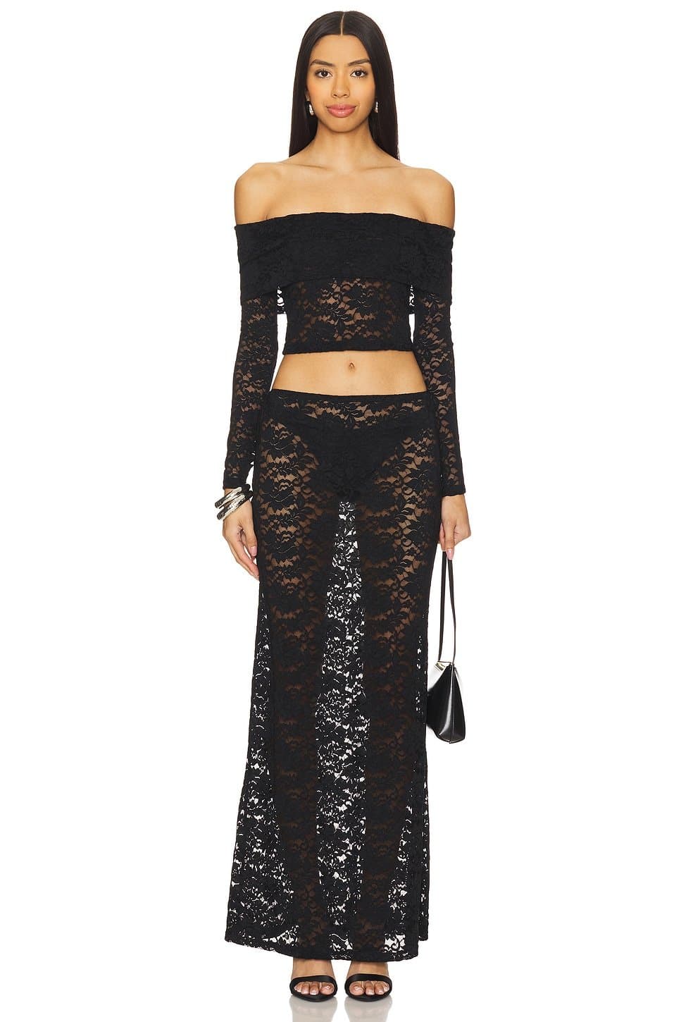 revolve Revolve Off-Shoulder Maxi Set in Black