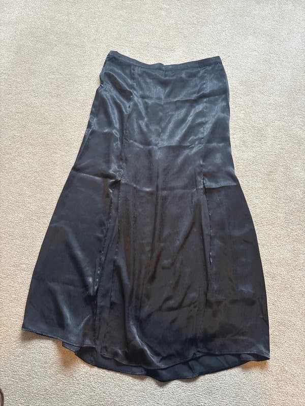 Topshop Black Satin Skirt
