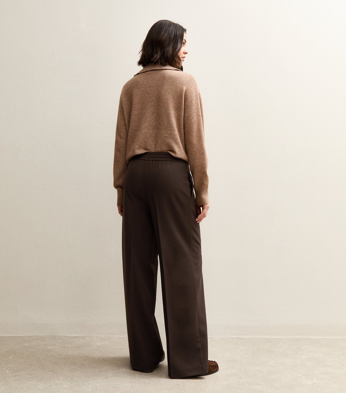 New Look Women's Dark Brown Wide Leg Drawstring Trousers New Look - 4