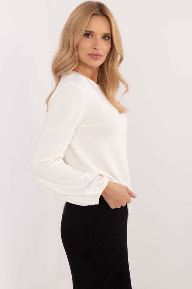Love Lace Love Lace Women's Micro Modal Elastane Pull On Blouse in White - 2