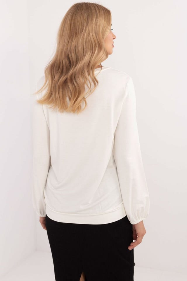 Love Lace Love Lace Women's Micro Modal Elastane Pull On Blouse in White - 3