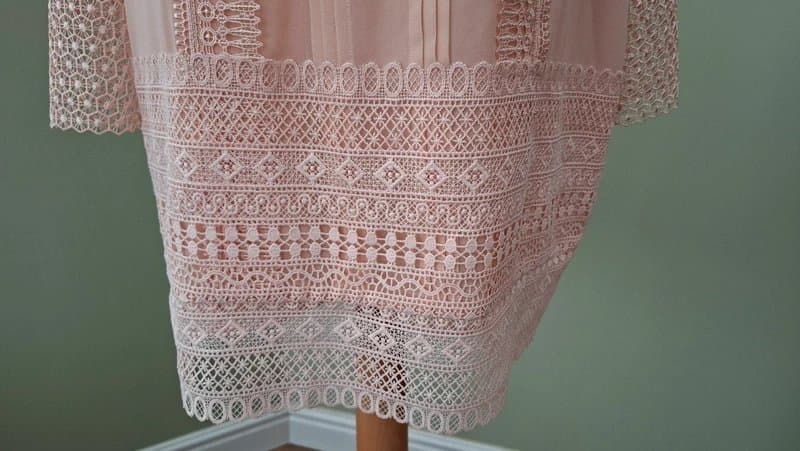 Next Next Apricot Peach Chiffon Shift Style Short Dress Crochet Lace UK Size 12 New