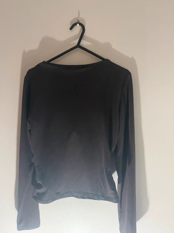 Bershka Bershka Satin Look Ruched Long Sleeve Top – Size M –