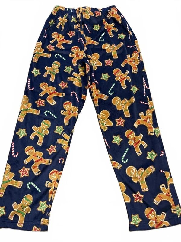Briefly Stated Men's Medium Gingerbread Print Holiday Lounge Pants