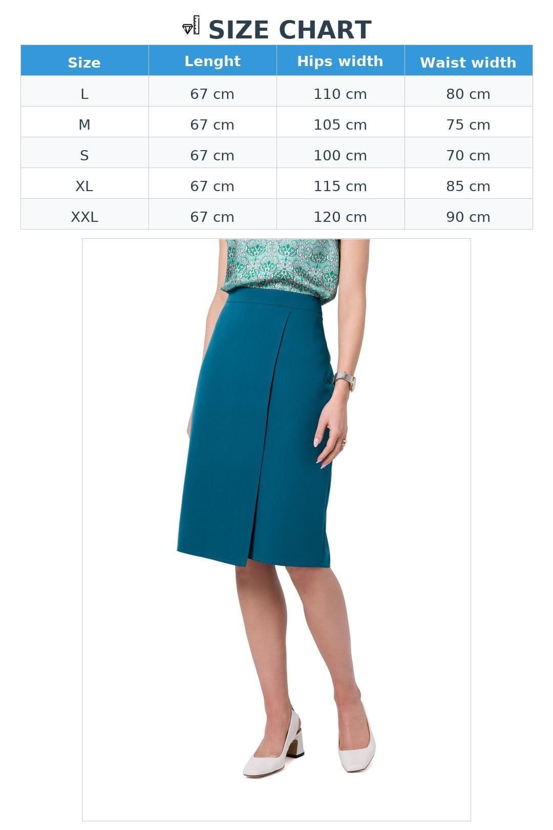 Love Lace Love Lace Women's Classic A Line Skirt with Asymmetric Double Front in Blue - 4