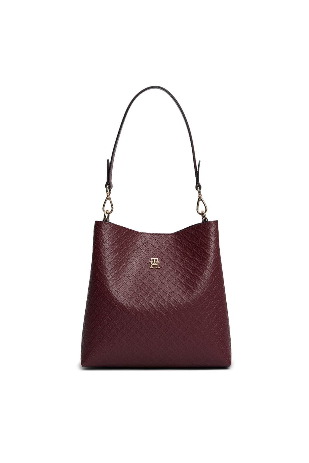 Tommy Hilfiger Tommy Hilfiger Women's Icon Shoulder Bag Mono Oxblood in Burgundy