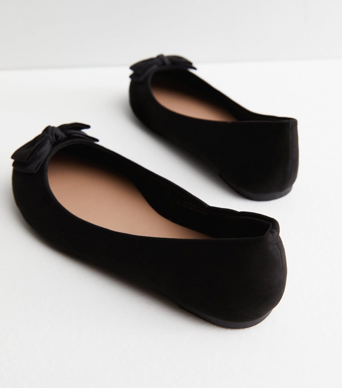 New Look Women's Wide Fit Black Suedette Bow Ballerina Pumps Vegan New Look - 4