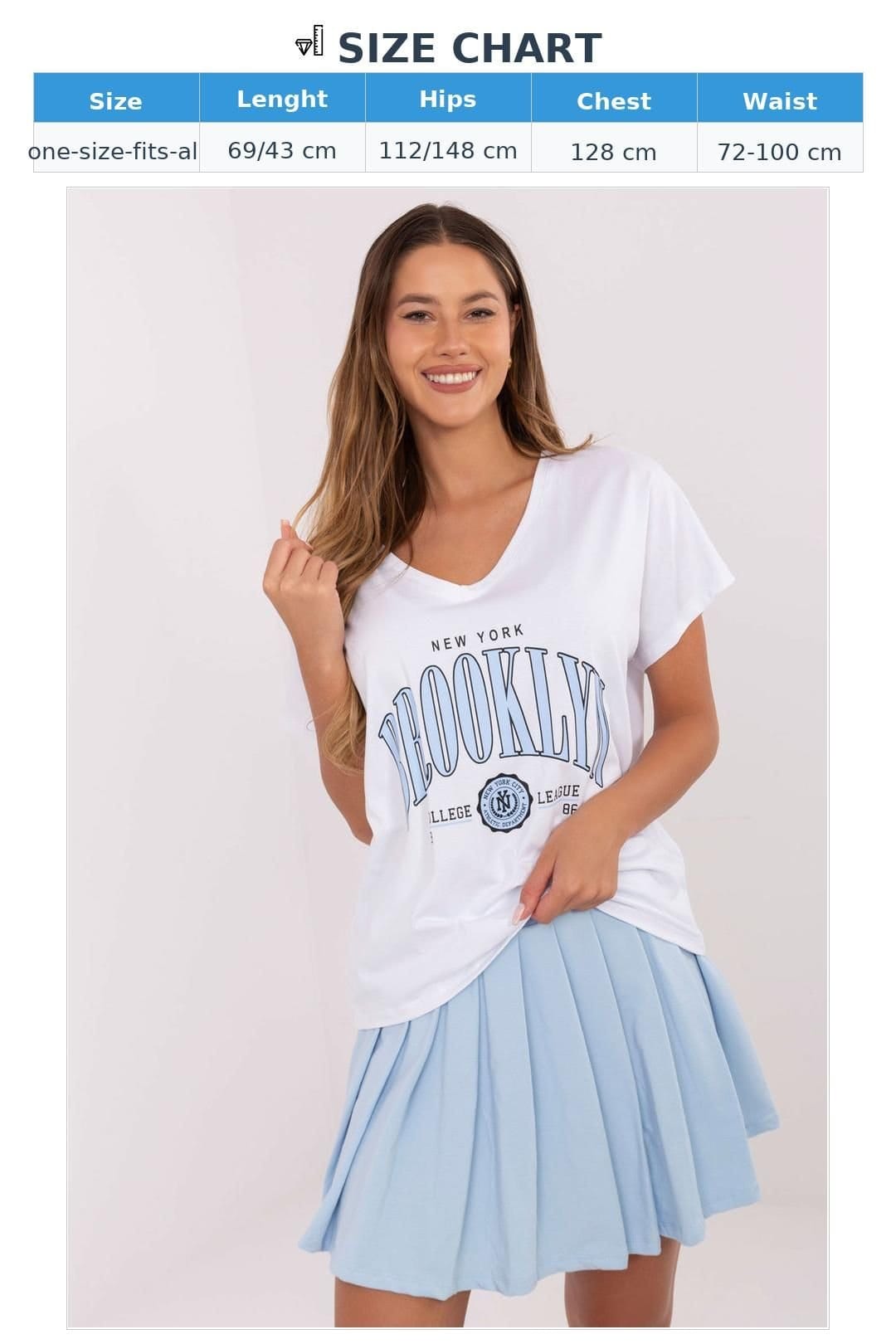 Love Lace Love Lace Women's Cotton V Neck T-Shirt Pleated Mini Skirt Set Style 217296 in White - 4