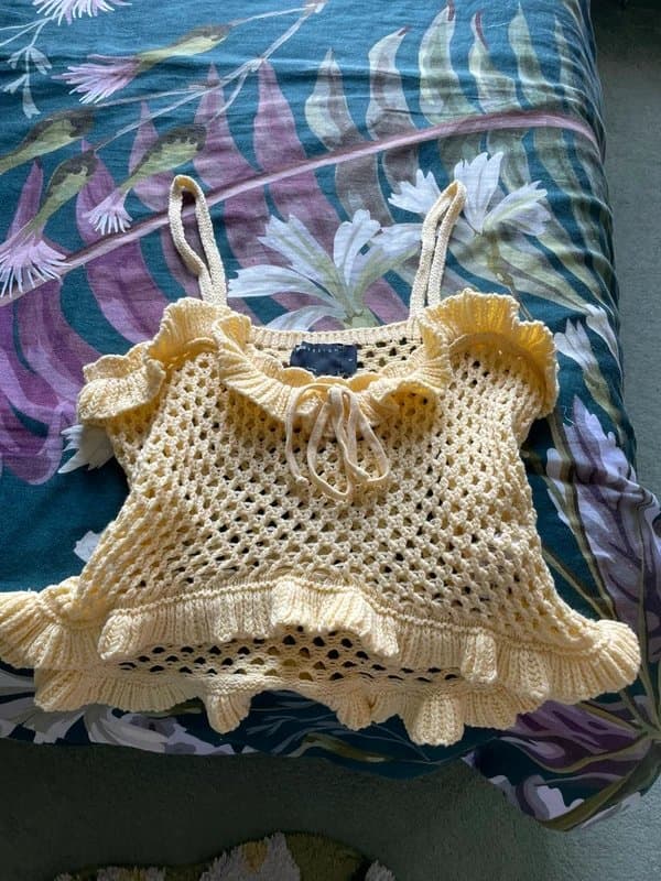 ASOS Design Yellow crochet top