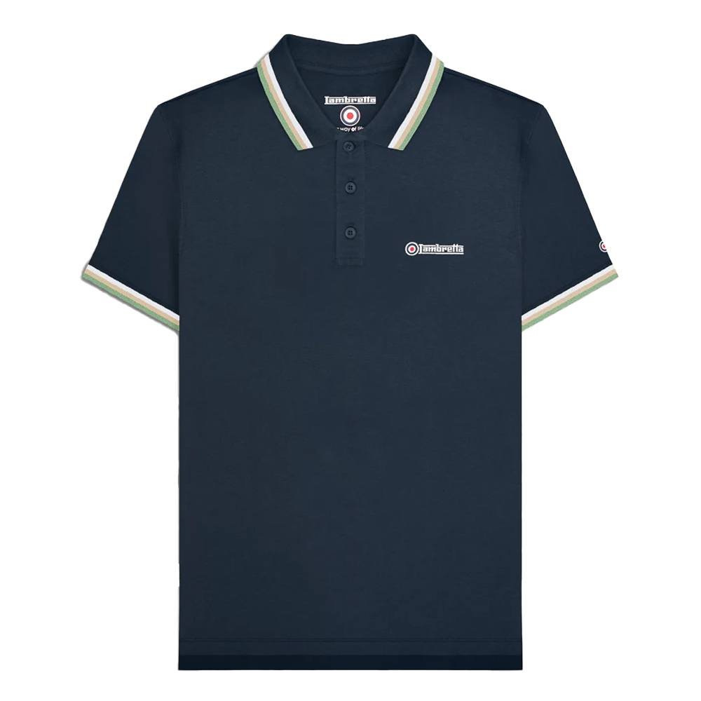 Lambretta Lambretta Men's SS25 Triple Tipped Polo Shirt in Navy - 2