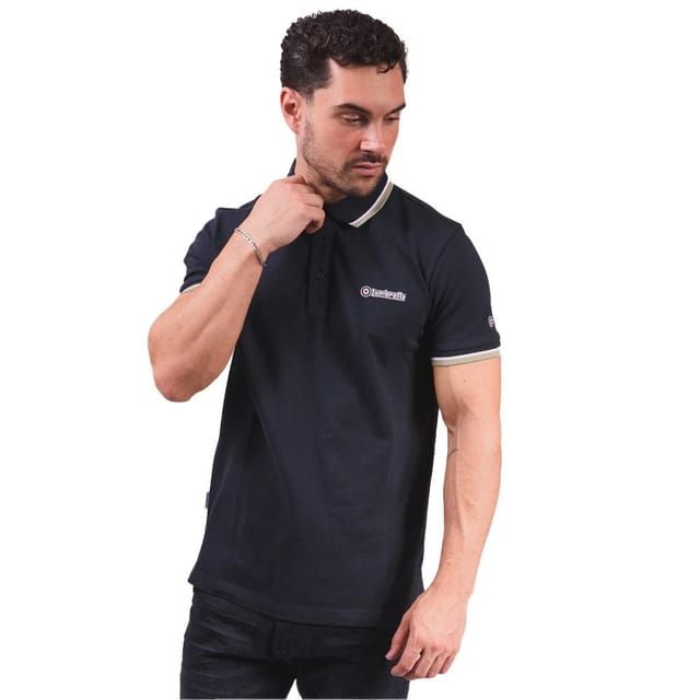 Lambretta Lambretta Men's SS25 Triple Tipped Polo Shirt in Navy - 3