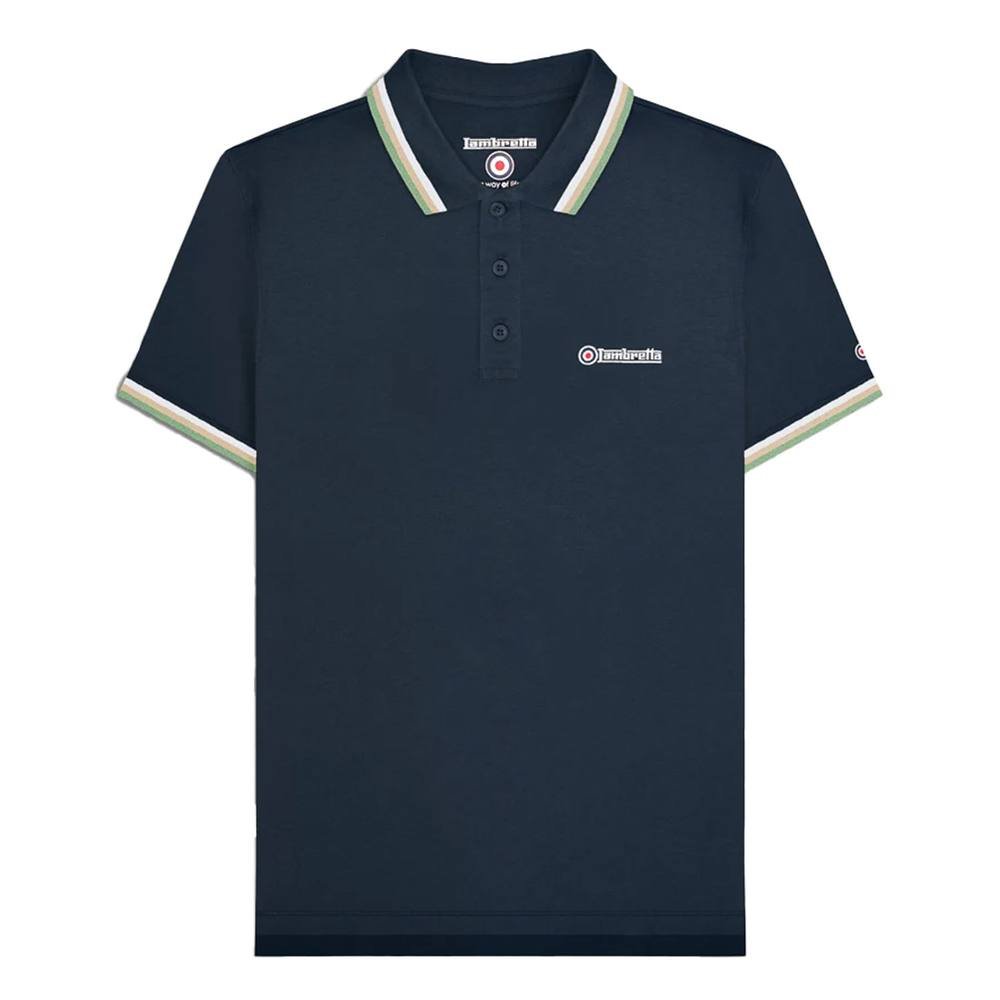 Lambretta Lambretta Men's SS25 Triple Tipped Polo Shirt in Navy - 4