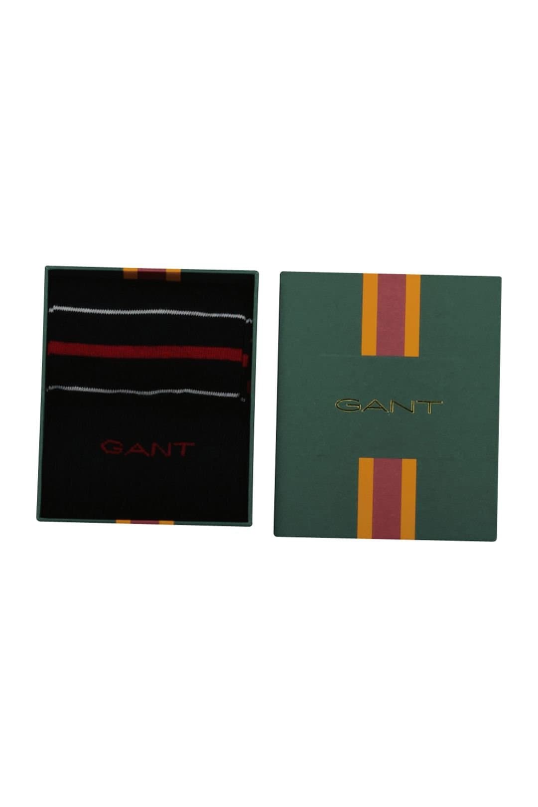 Gant Gant Men's Multi Stripe 2 Pack Socks Black