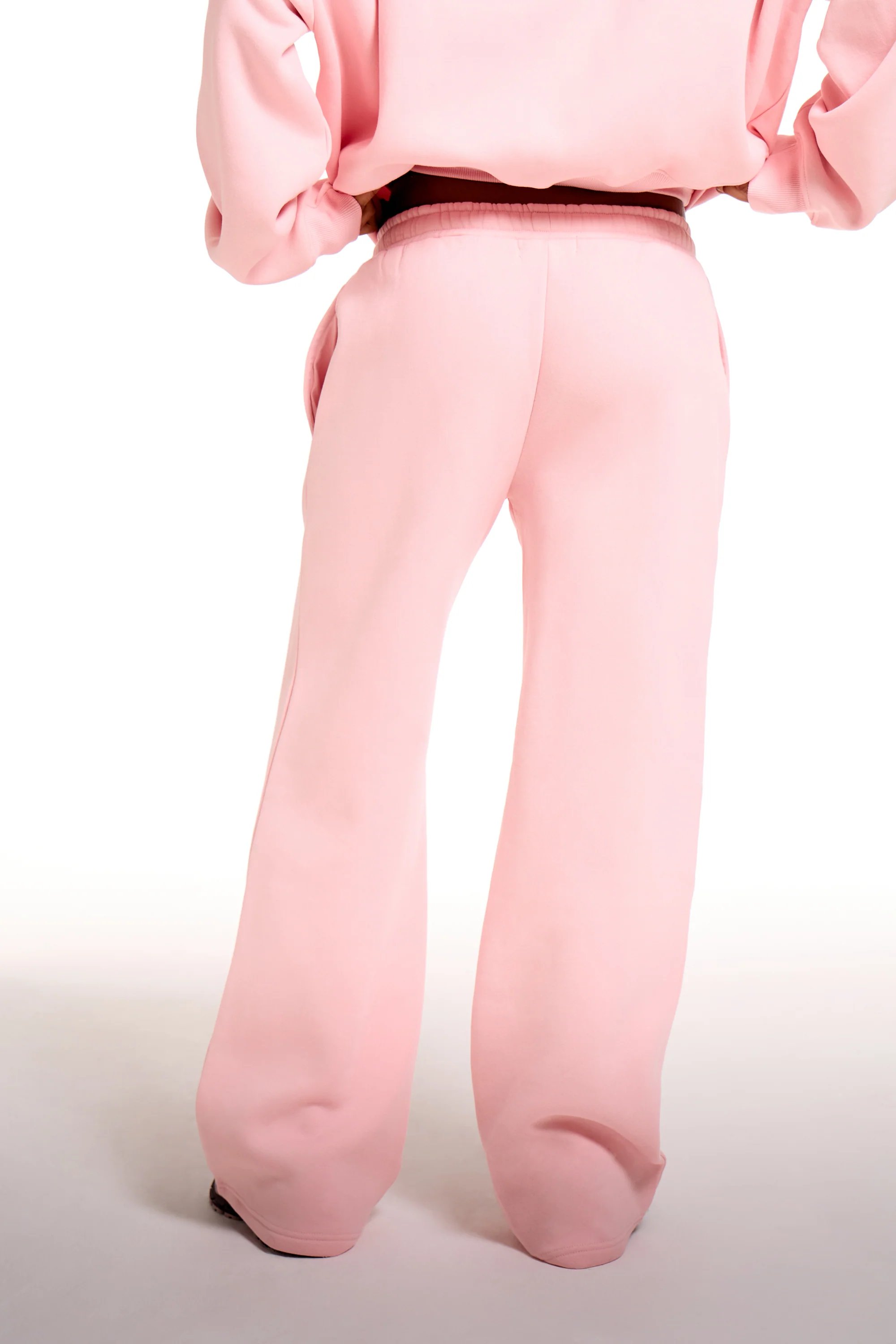 Kaiia Kaiia Chrome Logo Wide Leg Joggers Sugar Pink - 4