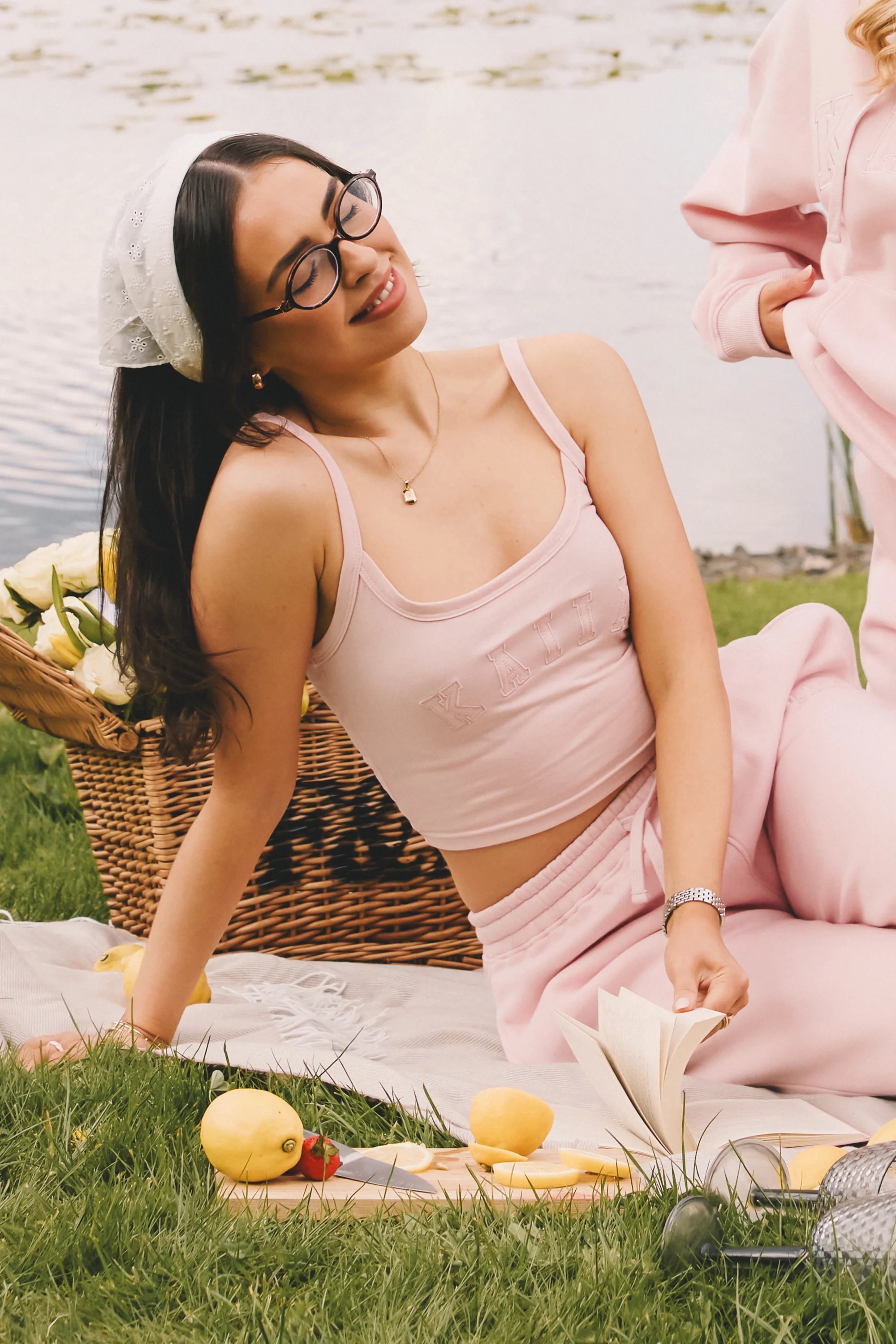 Kaiia Kaiia Slogan Vest Top Dusty Pink - 2