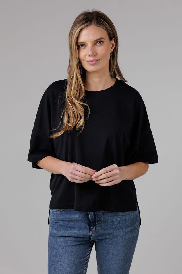 French Connection French Connection Women's 2 Pack Cotton Crew Neck Boxy Fit Short Sleeve T-Shirts - 2
