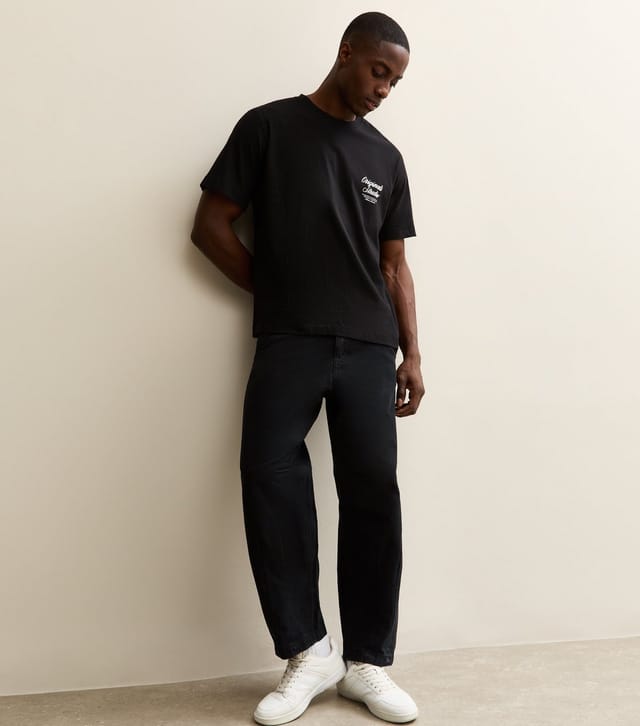 jack & jones Men's Black Relaxed Originals Studio Logo T-Shirt Jack & Jones New Look - 3